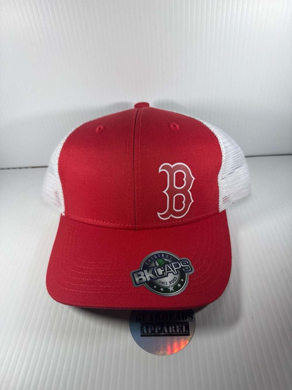 BK Caps Boston Red Sox Red & White Mesh Back Trucker Hat. 112